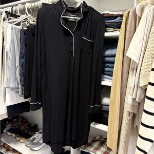 Liz Claiborne Black NightGown with White Trim